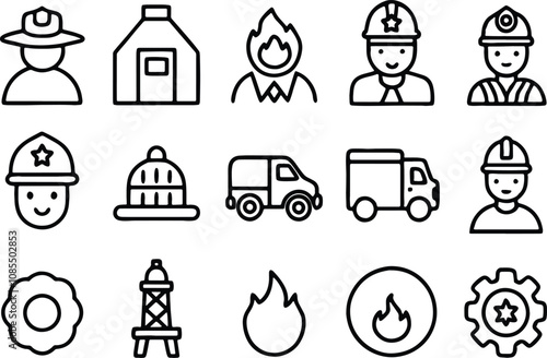 set of icons of different professions