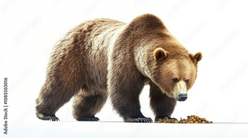 Fototapeta premium Brown Bear Looking at Food
