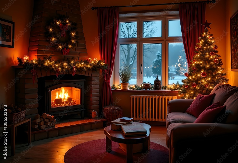living room with christmas tree living room with christmas tree