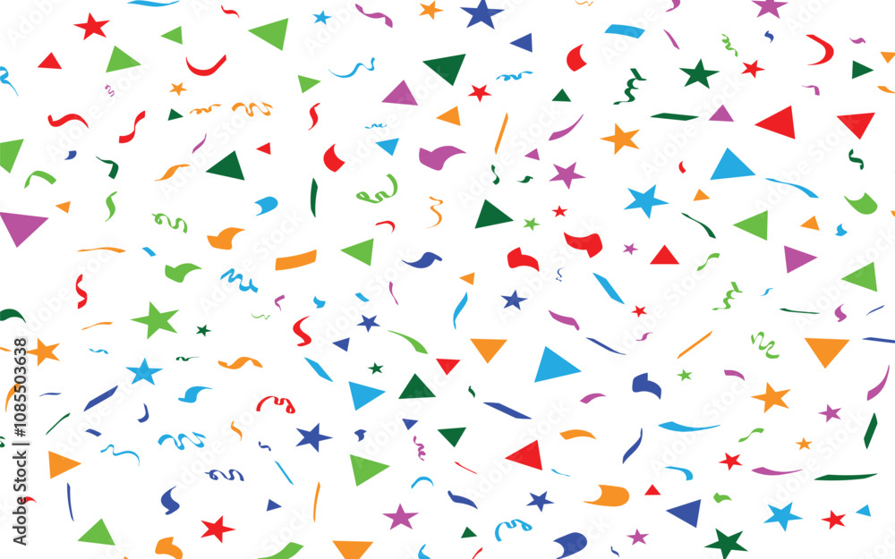 Confetti falling background. Birthday, weeding anniversary, Party, event, festive firework. Multicolored Carnival confetti on white background. Confetti falling background. Birthday, weeding anniversary, Party, event, festive firework. Multicolored Carnival confetti on white background.
