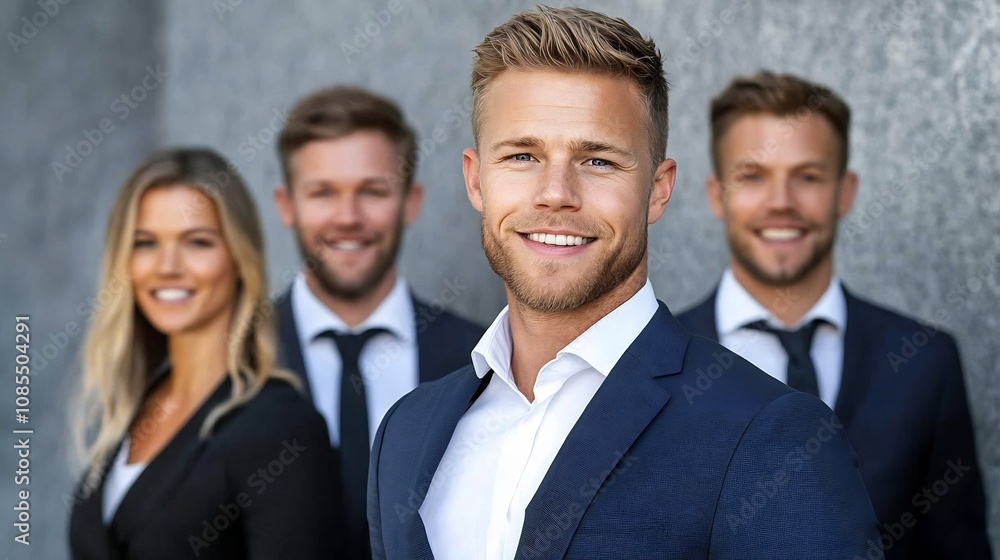 Confident business team posing for corporate photo shoot Confident business team posing for corporate photo shoot