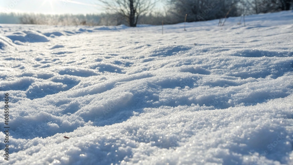 A serene snow-covered field surrounded by trees, creating a peaceful winter landscape. A serene snow-covered field surrounded by trees, creating a peaceful winter landscape.