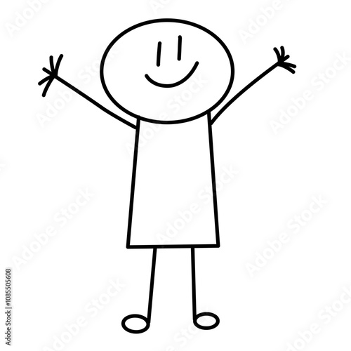 Hand drawn stickman line