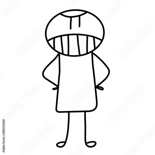 Hand drawn stickman line