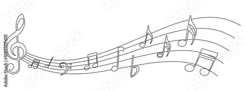 Melodic Lines Artistic Music Note Line Art Designs, Harmonious Strokes Elegant Music Note Line Drawings, Rhythmic Sketches Minimalist Music Note Line Illustrations.