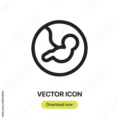 Fetus icon vector. Linear-style sign for mobile concept and web design. Fetus symbol illustration. Pixel vector graphics - Vector.	