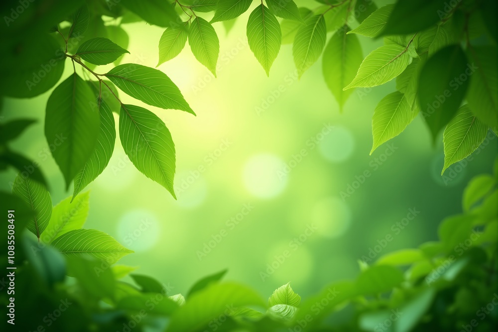 Lush Green Leaves Frame Nature Spring Background Ecology Fresh Foliage Lush Green Leaves Frame Nature Spring Background Ecology Fresh Foliage