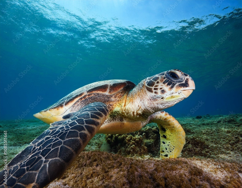 Fototapeta premium sea turtle underwater
