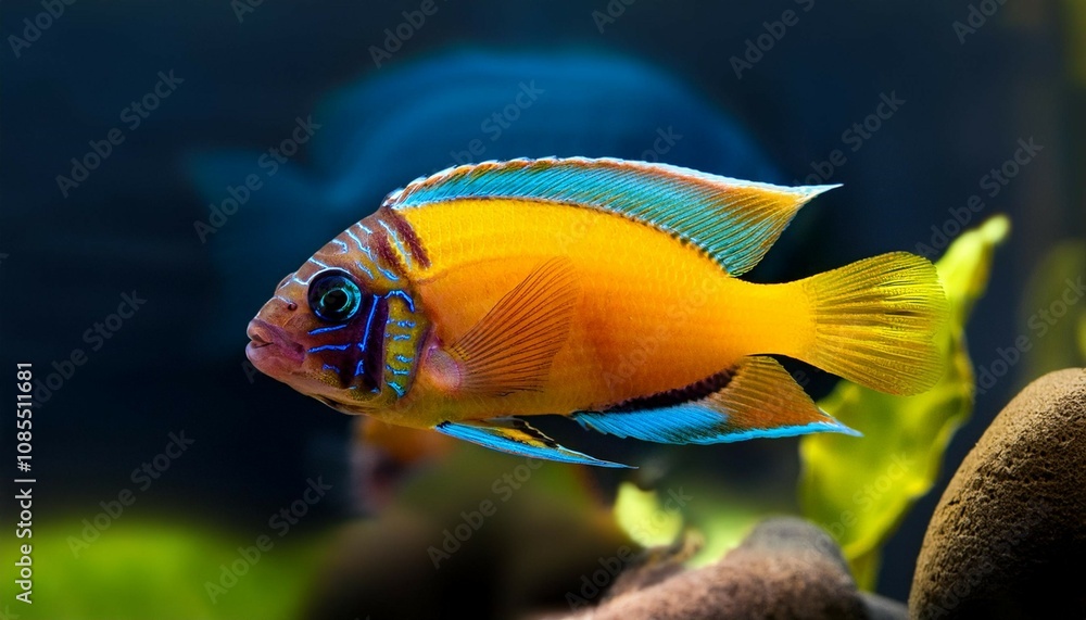 Naklejka premium schmetterlingsbuntbarsch mikrogeophagus ramirezi