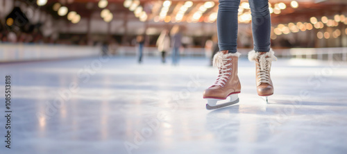 Wallpaper Mural Skaters gracefully maneuver on the ice, their sharp blades carving intricate figures as they enjoy the seasonal recreation. Torontodigital.ca