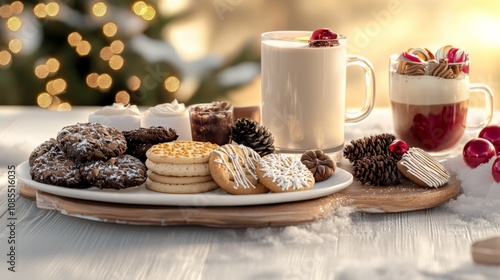 Wallpaper Mural Festive treats and warm beverages cozy winter setting culinary delight holiday celebration close-up view indulgence in winter treats Torontodigital.ca