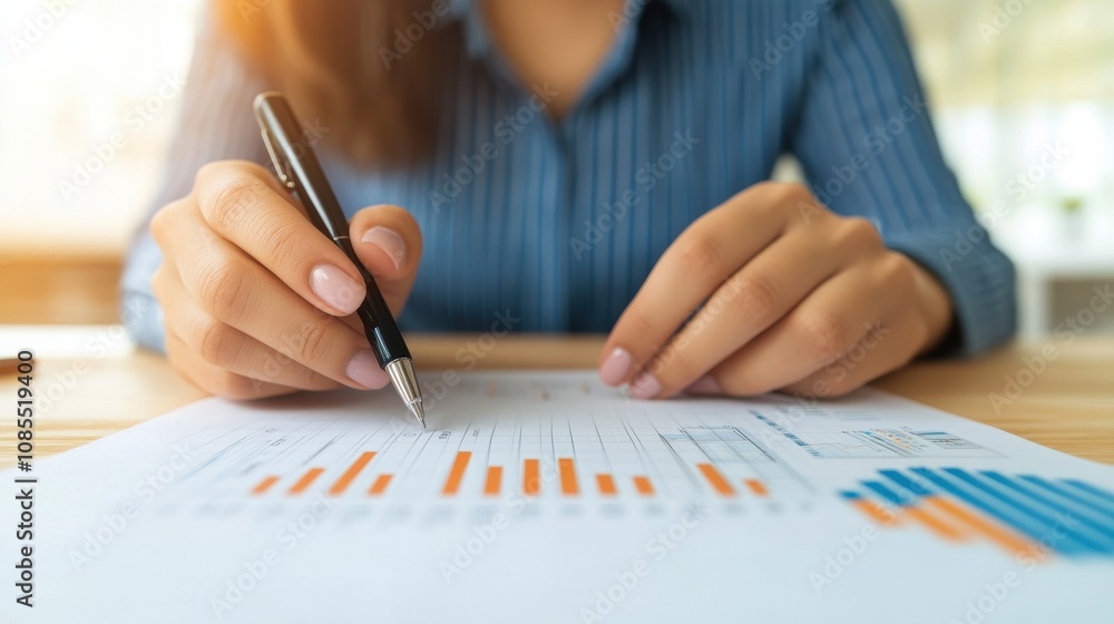 Financial Analyst Reviewing Risk Assessment Data Financial Analyst Reviewing Risk Assessment Data