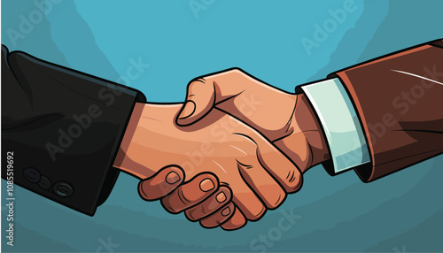 Businessman handshake flat vector design