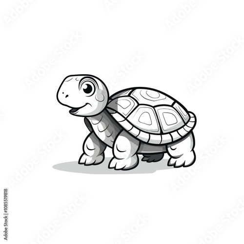 Turtle mascot logo flat vector design