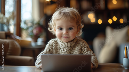 little boy on computer