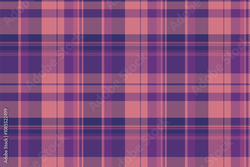 Net tartan seamless check, kilt pattern fabric background. Flow vector textile texture plaid in red and indigo colors.