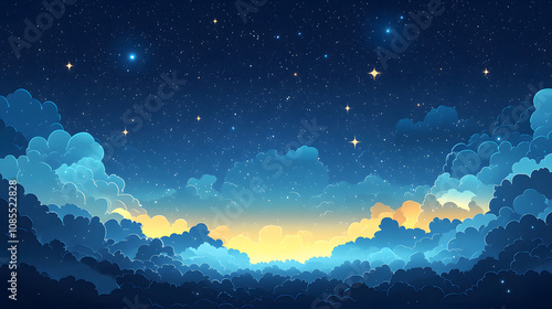 sky, night, moon, star, stars, space, nature, landscape, clouds, light, sun, dark, cloud, blue, mountain, planet, mountains, astronomy, silhouette, vector, tree, sunset, bright, sunrise, cosmos