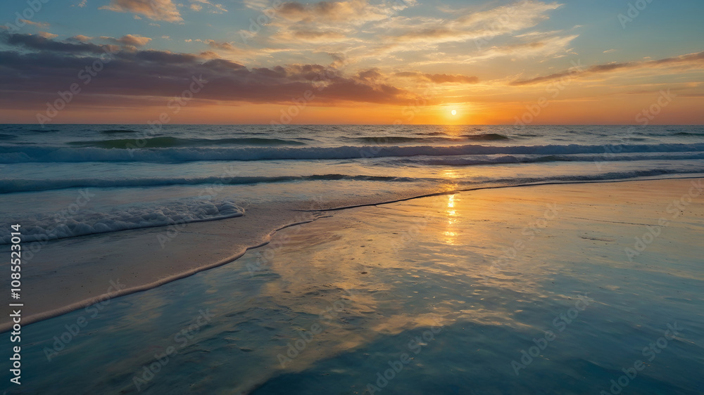 Fototapeta premium Sunrise over beach