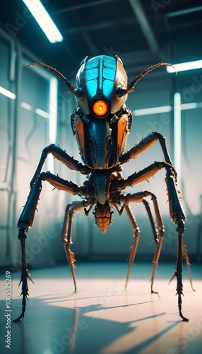 Titan Robotic insect in studio with copy space photo