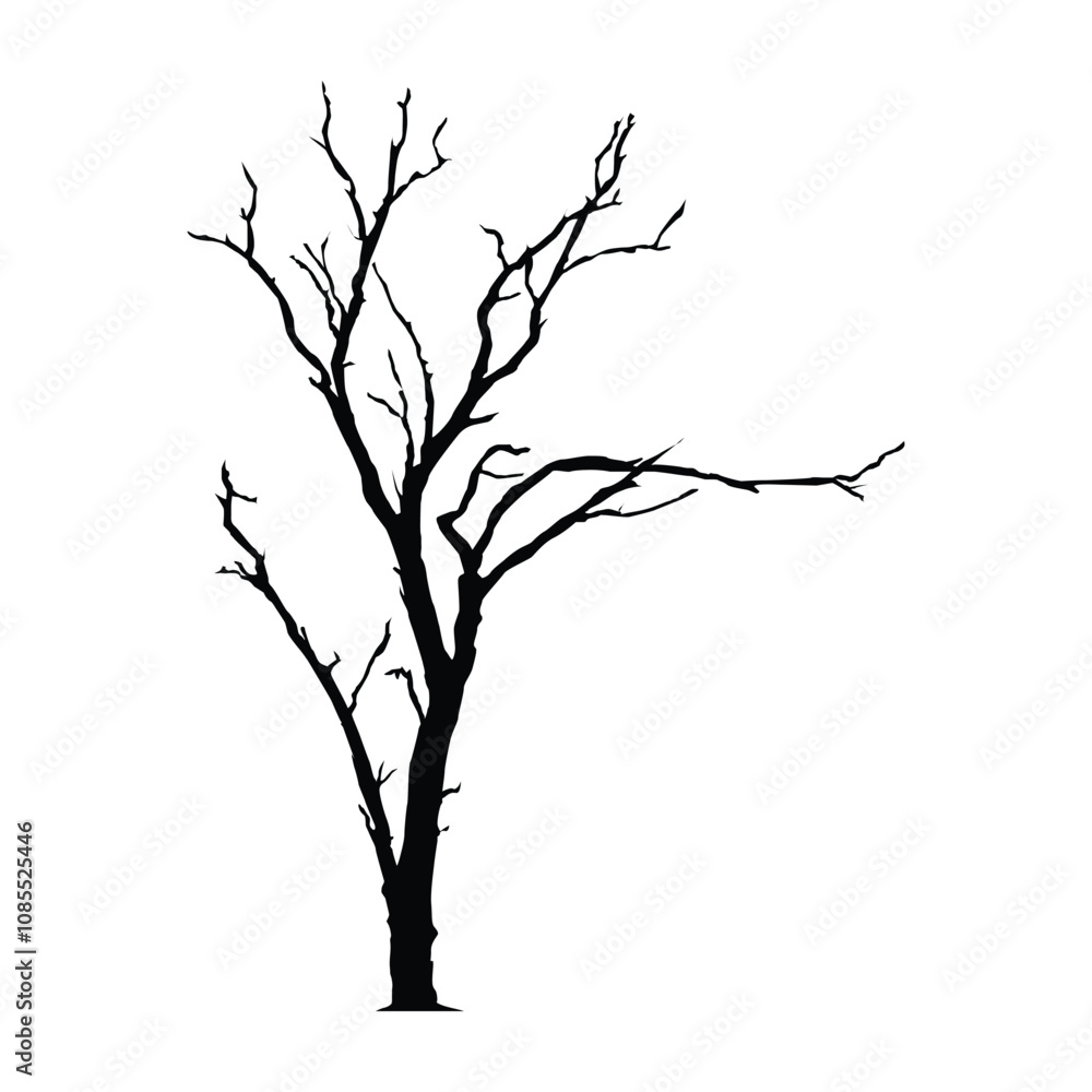 Fototapeta premium Tree silhouette Illustration with white background vol 02
