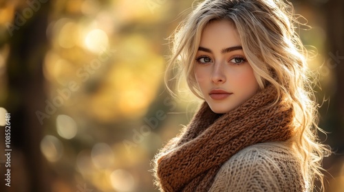 Wallpaper Mural Portrait of a woman in a cozy autumn setting. Torontodigital.ca