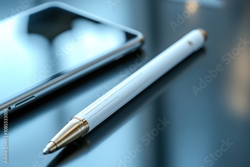 Wallpaper Mural A pen and smartphone on a reflective surface. Torontodigital.ca