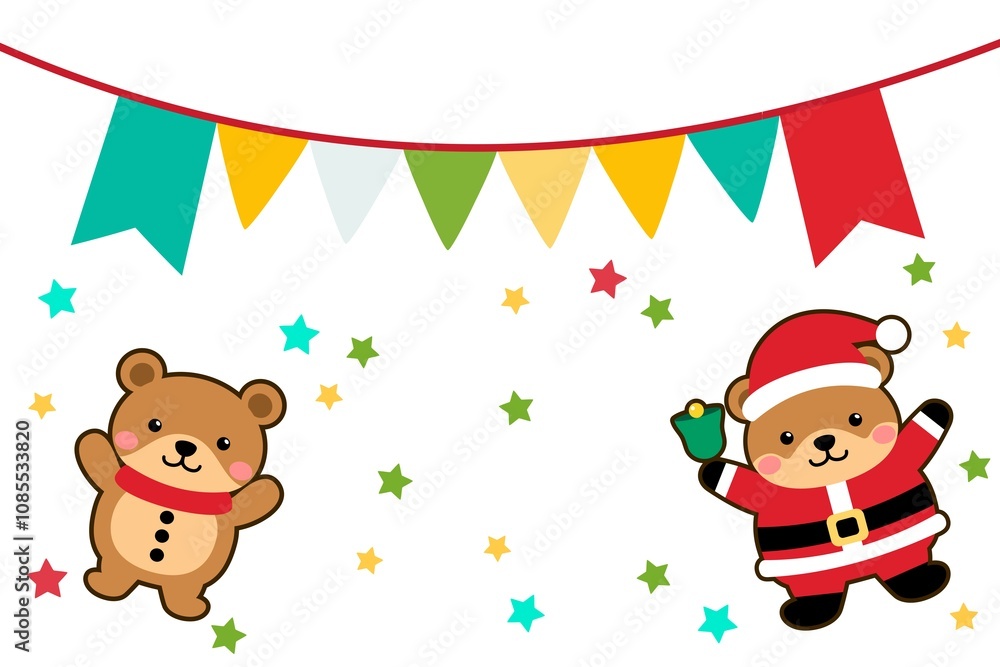 Fototapeta premium hanging flag party chrismas