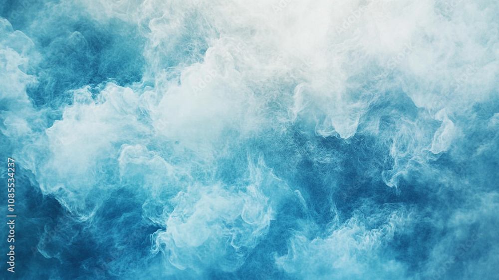 Swirling blue and white clouds creating a serene atmosphere in a tranquil setting Swirling blue and white clouds creating a serene atmosphere in a tranquil setting