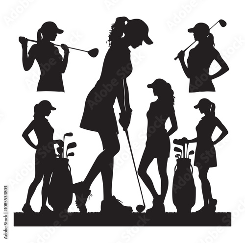 Golf player silhouette Design.