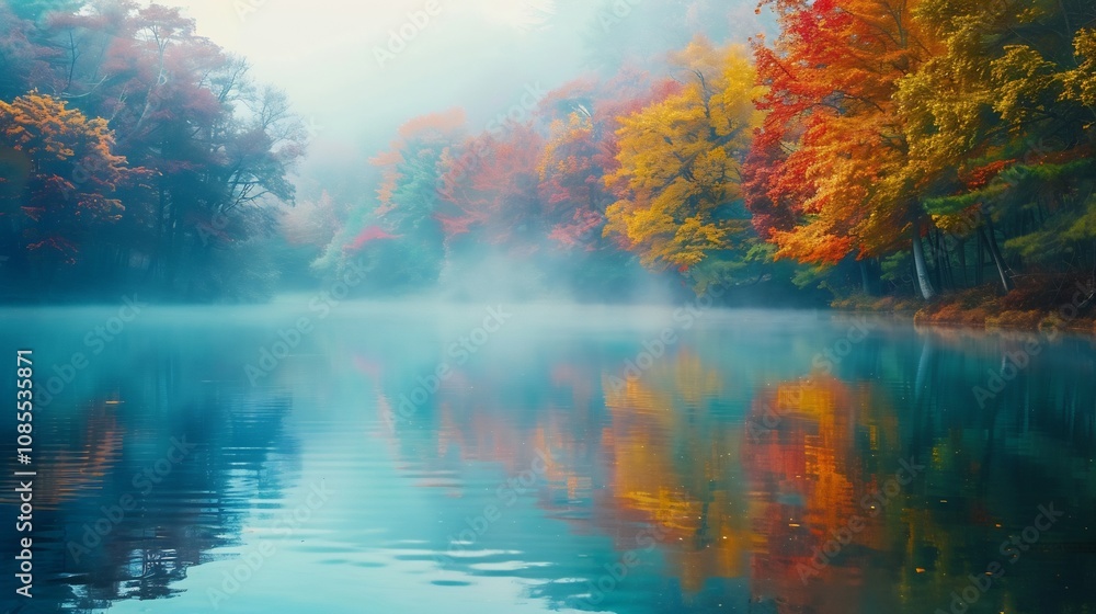 Autumn Mist over Still Water Autumn Mist over Still Water