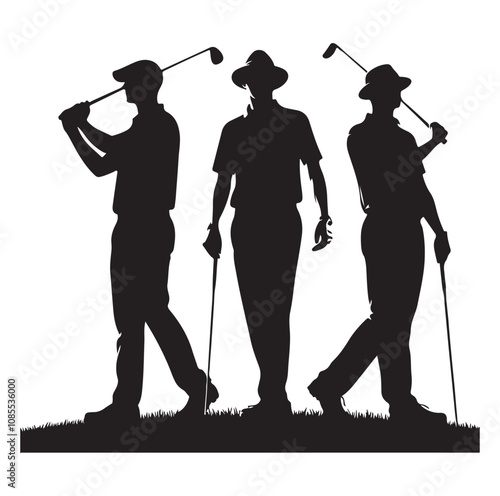 Golf player silhouette Design.