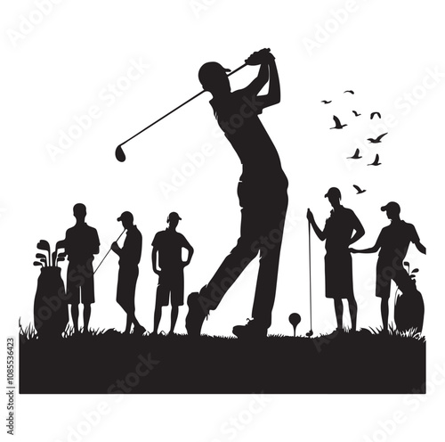 Golf player silhouette Design.