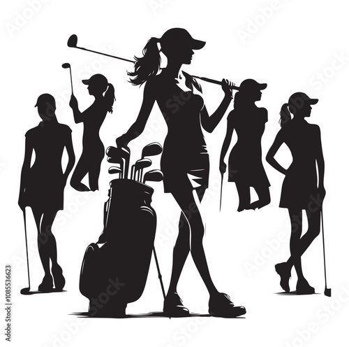 Golf player silhouette Design.