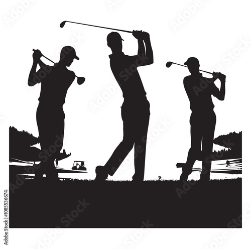 Golf player silhouette Design.
