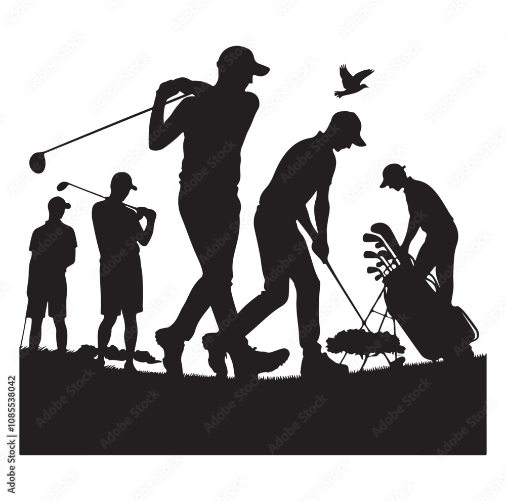 Obraz premium Golf player silhouette Design.