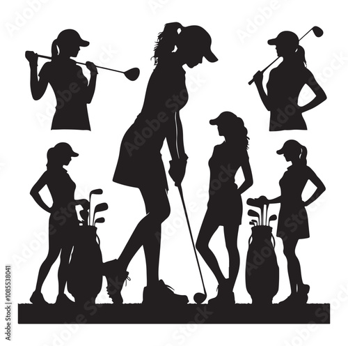 Golf player silhouette Design.