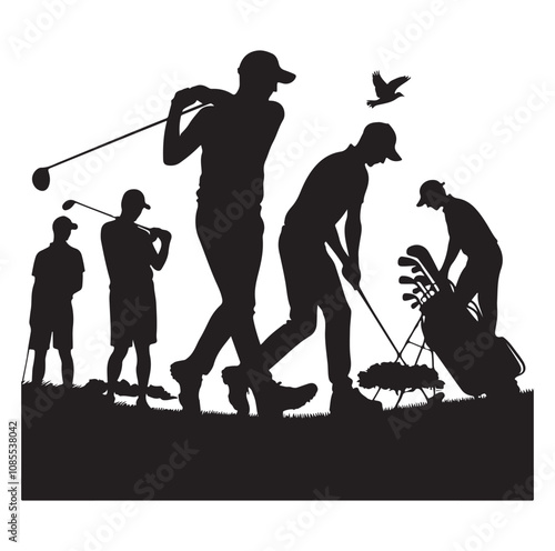 Golf player silhouette Design.