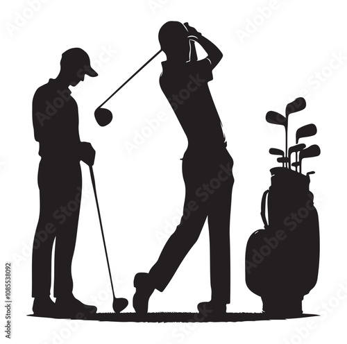 Golf player silhouette Design.