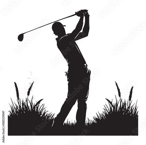 Golf player silhouette Design.