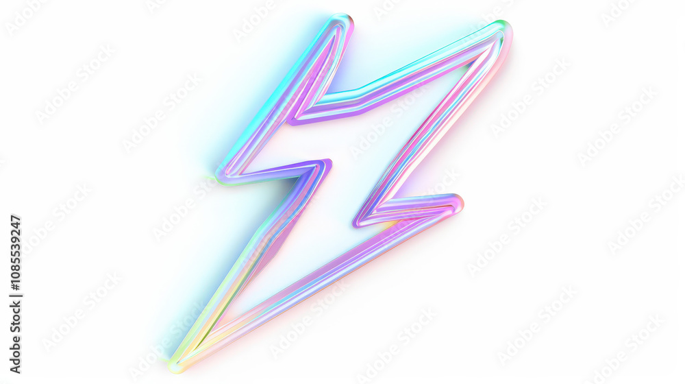 lightning bolt icon with neon glow