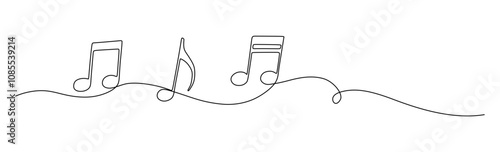 Melodic Lines Artistic Music Note Line Art Designs, Harmonious Strokes Elegant Music Note Line Drawings, Rhythmic Sketches Minimalist Music Note Line Illustrations.