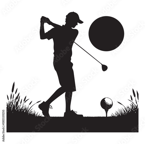 Golf player silhouette Design.