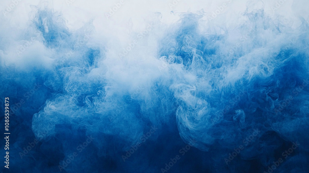 Cloudy blue smoke fills the air in a mesmerizing display at a creative art event Cloudy blue smoke fills the air in a mesmerizing display at a creative art event