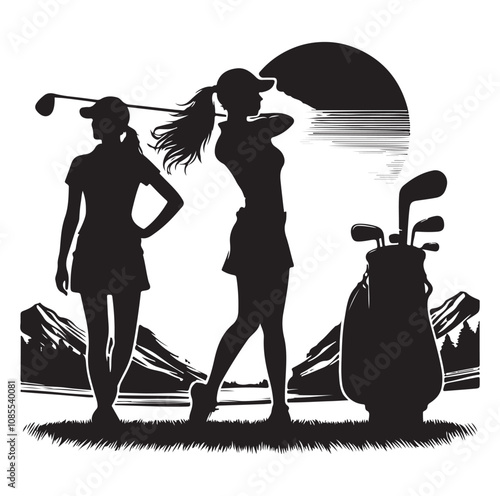 Golf player silhouette Design.