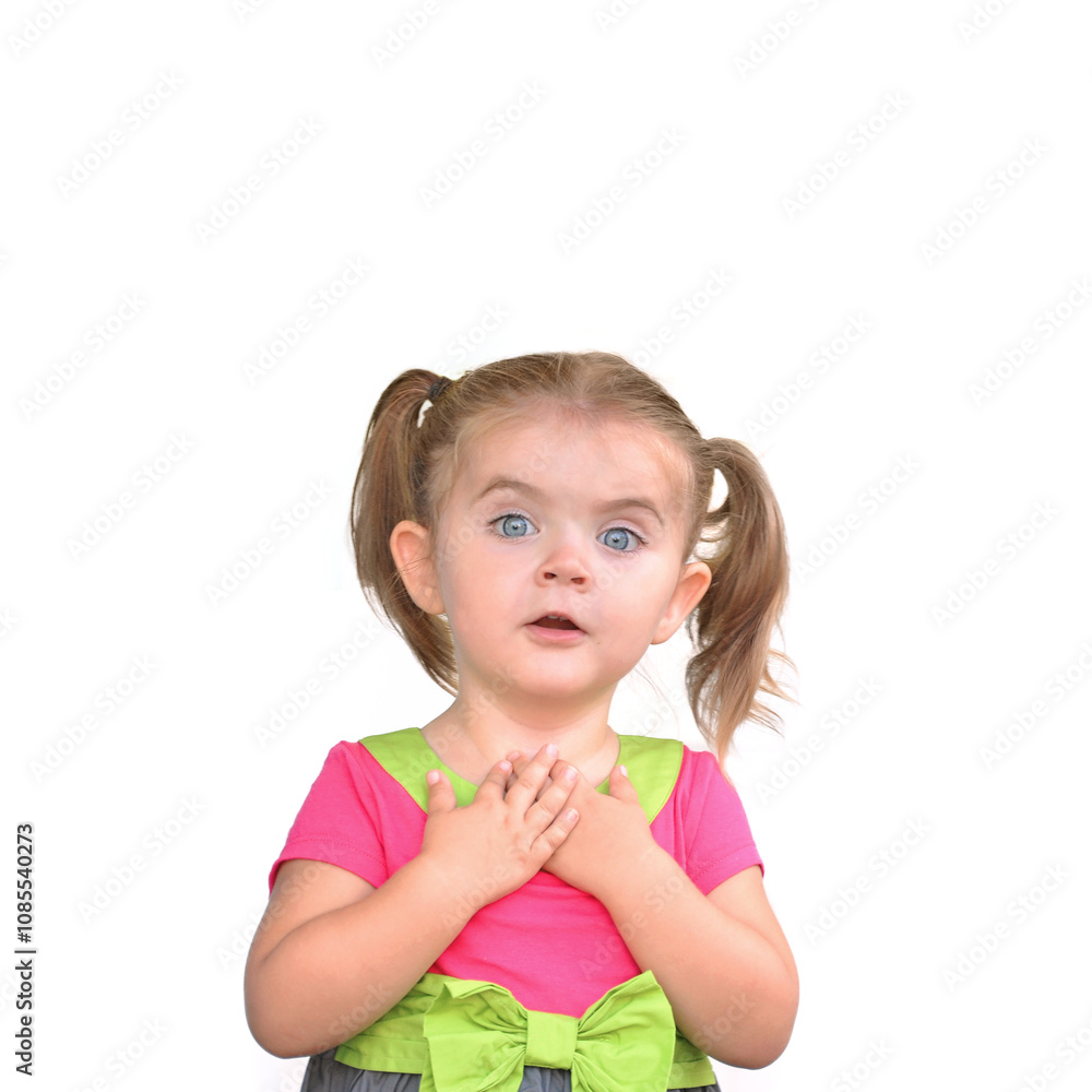 Funny Child Expression on white Background Funny Child Expression on white Background