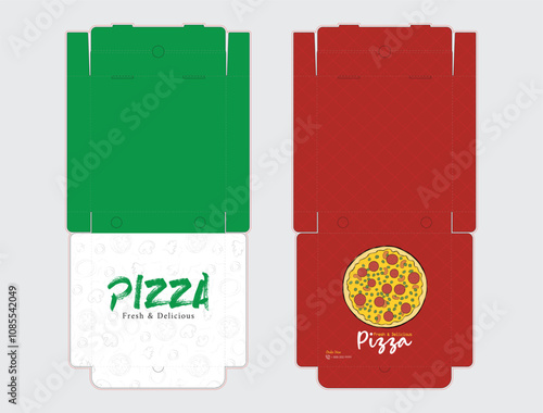 Pizza Box Design, Pizza Packaging Design, Pizza Box Design Template,Ready For Print.