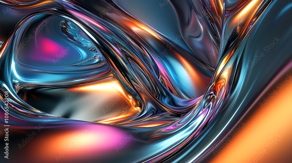 Abstract iridescent liquid metal flow Abstract iridescent liquid metal flow