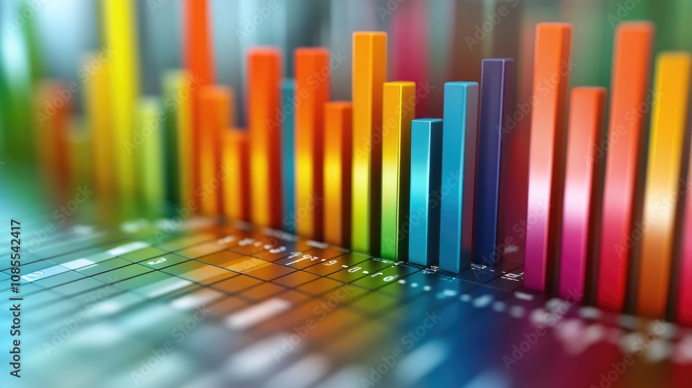 Colorful 3D Bar Graph Visualization Representing Data Trends, Insights, and Analysis in Modern Business and Technology Concepts Colorful 3D Bar Graph Visualization Representing Data Trends, Insights, and Analysis in Modern Business and Technology Concepts