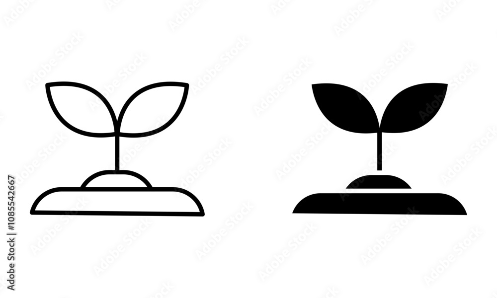 plant seedling growing on the ground icon vector plant seedling growing on the ground icon vector