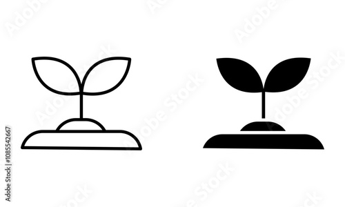 plant seedling growing on the ground icon vector